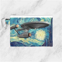 Star Starship The Starry Night Van Gogh Canvas Cosmetic Bag (medium) by Mog4mog4