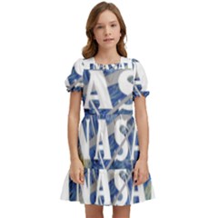 Vincent Van Gogh Starry Night Art Painting Planet Galaxy Kids  Puff Sleeved Dress by Mog4mog4