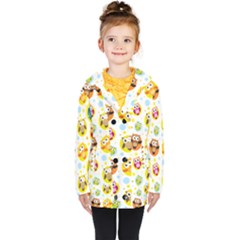Owl Bird Cartoon Kids  Double Breasted Button Coat by Bakwanart