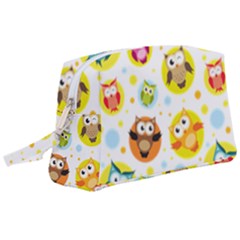 Owl Bird Cartoon Wristlet Pouch Bag (large) by Bakwanart