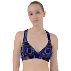 Blue Computer Monitor With Chair Game Digital Wallpaper, Digital Art Sweetheart Sports Bra by Bakwanart