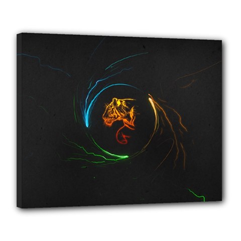 Orange Tiger Illustration Artwork Digital Art Canvas 20  X 16  (stretched) by Bakwanart
