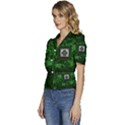 Technology Computer Chip Electronics Industry Circuit Board Puffed Short Sleeve Button Up Jacket View2