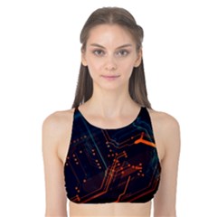 Abstract Colorful Circuit Tank Bikini Top by Bakwanart