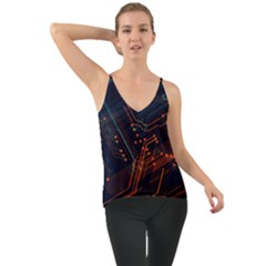 Abstract Colorful Circuit Chiffon Cami by Bakwanart