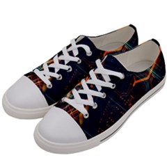 Abstract Colorful Circuit Women s Low Top Canvas Sneakers by Bakwanart