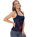Abstract Colorful Circuit Basic Halter Top View3