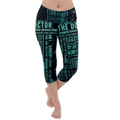 Tardis Doctor Who Technology Number Communication Lightweight Velour Capri Yoga Leggings by Bakwanart