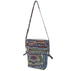Arcade Game Retro Pattern Folding Shoulder Bag by Bakwanart