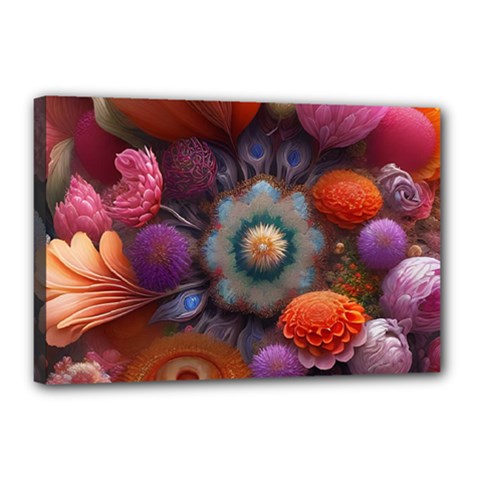 Flower Blossoms Petals Blooms Canvas 18  X 12  (stretched) by 99art