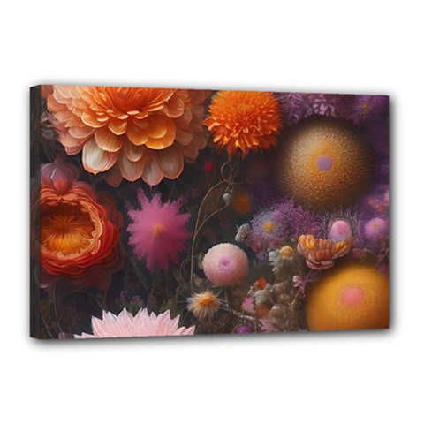 Flowers Petals Blossoms Art Flora Canvas 18  X 12  (stretched) by 99art