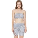 Gray Light Marble Stone Texture Background Stretch Shorts and Tube Top Set View1