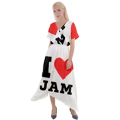 I Love Jam Cross Front Sharkbite Hem Maxi Dress by ilovewhateva