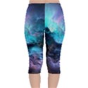 Abstract Graphics Nebula Psychedelic Space Velvet Capri Leggings  View2