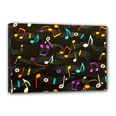 Assorted Color Musical Notes Wallpaper Fabric Canvas 18  X 12  (stretched) by 99art