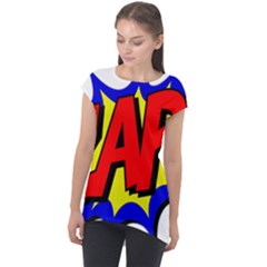 Zap Comic Book Fight Cap Sleeve High Low Top by 99art