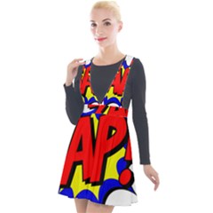 Zap Comic Book Fight Plunge Pinafore Velour Dress by 99art