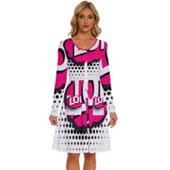 Lol-acronym-laugh-out-loud-laughing Long Sleeve Dress With Pocket by 99art