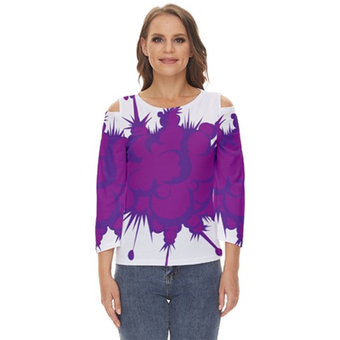 Explosion-firecracker-pyrotechnics Cut Out Wide Sleeve Top by 99art