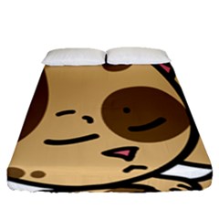Cat-cartoon-pet-kitten-character Fitted Sheet (queen Size) by 99art