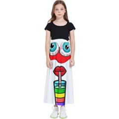 Animation-eyes-cartoon-cute-comic Kids  Flared Maxi Skirt by 99art