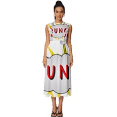 Comic-noise-paleness-explosion Sleeveless Round Neck Midi Dress by 99art