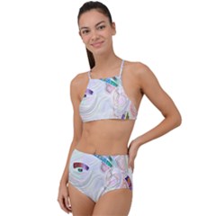 Maasai-man-people-abstract High Waist Tankini Set by 99art
