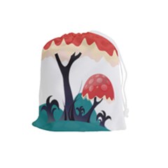 Tree-art-trunk-artwork-cartoon Drawstring Pouch (large) by 99art