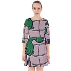 Amphibian-animal-cartoon-reptile Smock Dress by 99art