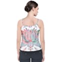 Lotus Feathers Boho Watercolor Velvet Spaghetti Strap Top View2
