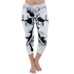 Graphic-design-vector-skull Capri Winter Leggings  by 99art