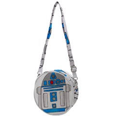 Technology-clip-art-r2d2 Crossbody Circle Bag by 99art