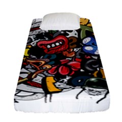 Mural Graffiti Paint Fitted Sheet (single Size) by 99art