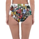 Mural Graffiti Paint Reversible High-Waist Bikini Bottoms View2