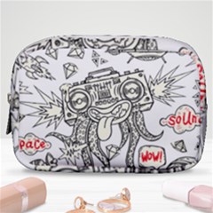 Drawing Clip Art Hand Painted Abstract Creative Space Squid Radio Make Up Pouch (small) by 99art