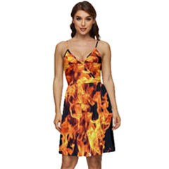 Live Coals V-neck Pocket Summer Dress  by artworkshop