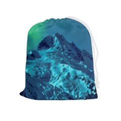 Aurora Borealis Sky Winter Snow Mountains Night Drawstring Pouch (xl) by B30l