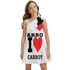 I Love Carrots  Kids  One Shoulder Party Dress by ilovewhateva