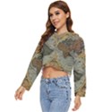Vintage World Map Travel Geography Women s Lightweight Cropped Hoodie View2