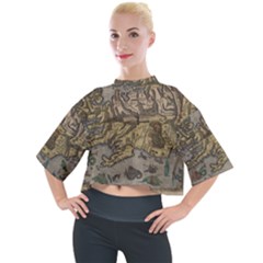 Iceland Cartography Map Renaissance Mock Neck Tee by B30l