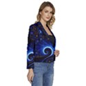 Abstract Design Art Pattern Wallpaper Shape Decoration Women s Long Sleeve Revers Collar Cropped Jacket View3