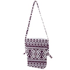 Illustration Ukrainian Folk Seamless Pattern Ornament Folding Shoulder Bag by Cowasu
