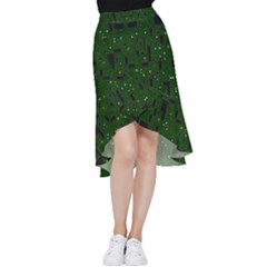 Circuit Board Conductor Tracks Frill Hi Low Chiffon Skirt by Cowasu