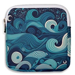 Waves Ocean Sea Abstract Whimsical Abstract Art Mini Square Pouch by Cowasu