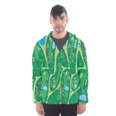 Golf Course Par Golf Course Green Men s Hooded Windbreaker by Cowasu