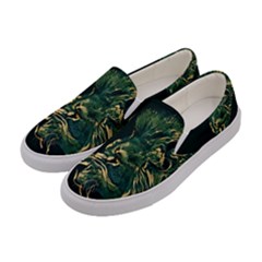 Angry Male Lion Women s Canvas Slip Ons by Cowasu