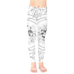 Vintage Design Line Art Frame Antique Old Retro Kids  Classic Winter Leggings by Cowasu