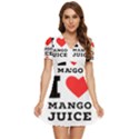 I love mango juice  V-Neck High Waist Chiffon Mini Dress View1