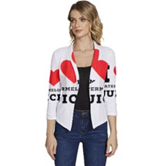 I Love Watermelon Juice Women s Casual 3/4 Sleeve Spring Jacket by ilovewhateva