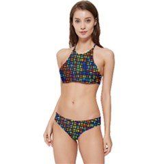 Geometric Colorful Square Rectangle Banded Triangle Bikini Set by Bangk1t